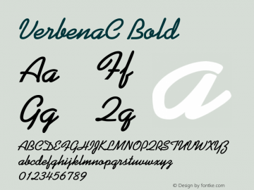 VerbenaC Bold Version 001.000 Font Sample