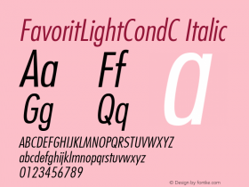 FavoritLightCondC Italic Version 001.000图片样张