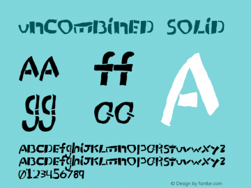 Uncombined Solid Version 1.000 Font Sample