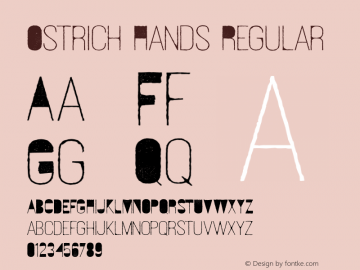 Ostrich Hands Regular Version 1.000 Font Sample