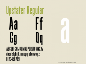 Upstater Regular Version 1.000 Font Sample