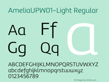 AmeliaUPW01-Light Regular Version 1.10 Font Sample