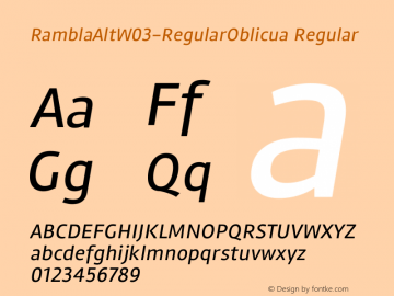 RamblaAltW03-RegularOblicua Regular Version 1.10 Font Sample