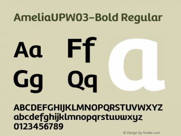 AmeliaUPW03-Bold Regular Version 1.10 Font Sample