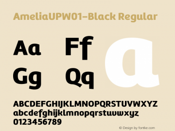 AmeliaUPW01-Black Regular Version 1.10 Font Sample