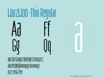 WurzW00-Thin Regular Version 1.00 Font Sample