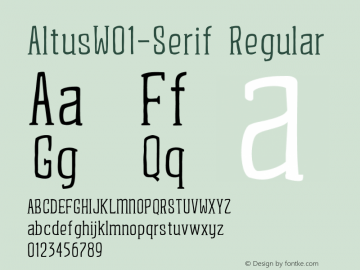 AltusW01-Serif Regular Version 1.00 Font Sample