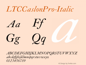 LTCCaslonPro-Italic ☞ Version 3.000 2013;com.myfonts.lanston.ltc-caslon.pro-italic.wfkit2.46FM Font Sample