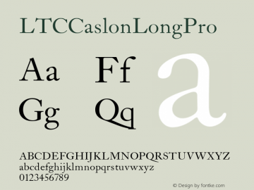 LTCCaslonLongPro ☞ Version 3.000 2013;com.myfonts.lanston.ltc-caslon.long-pro.wfkit2.46FT Font Sample