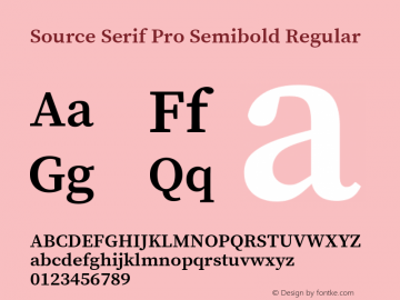 Source Serif Pro Semibold Regular Version 1.017;PS Version 1.0;hotconv 1.0.79;makeotf.lib2.5.61930图片样张