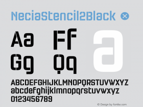 NeciaStencil2Black ☞ 001.000;com.myfonts.easy.graviton.necia-stencil.2-black.wfkit2.version.4kot图片样张