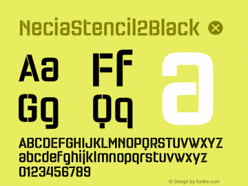 NeciaStencil2Black ☞ 001.000;com.myfonts.easy.graviton.necia-stencil.2-black.wfkit2.version.4kot Font Sample