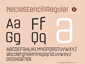 NeciaStencil1Regular ☞ 001.000;com.myfonts.easy.graviton.necia-stencil.1-regular.wfkit2.version.4kov Font Sample