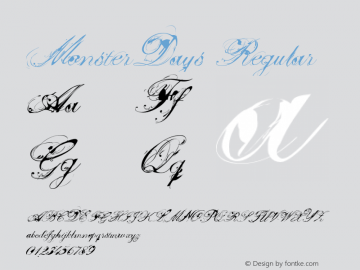 MonsterDays Regular Version 1.100;com.myfonts.easy.misprinted.monster-days.regular.wfkit2.version.34ZY图片样张