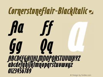 CornerstoneFlair-BlackItalic ☞ Version 1.002;com.myfonts.jonahfonts.cornerstone-flair.black-italic.wfkit2.3NmU Font Sample