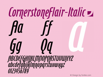 CornerstoneFlair-Italic ☞ Version 1.002;com.myfonts.jonahfonts.cornerstone-flair.italic.wfkit2.3NmR Font Sample