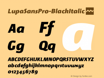 LupaSansPro-BlackItalic ☞ Version 1.001;com.myfonts.mellediete.lupa-sans-pro.black-italic.wfkit2.43Hz图片样张