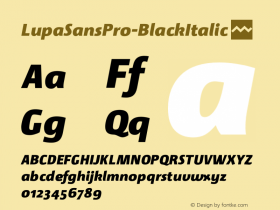 LupaSansPro-BlackItalic ☞ Version 1.001;com.myfonts.mellediete.lupa-sans-pro.black-italic.wfkit2.43Hz Font Sample