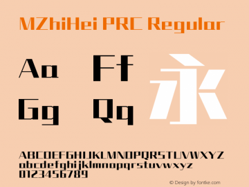 MZhiHei PRC Regular Version 1.00 Font Sample