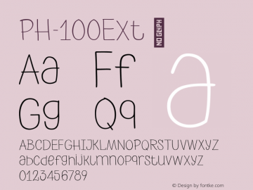 PH-100Ext ☞ Version 1.000;PS 001.000;hotconv 1.0.70;makeotf.lib2.5.58329;com.myfonts.easy.font-fabric.ph.100-extended.wfkit2.version.4krz图片样张