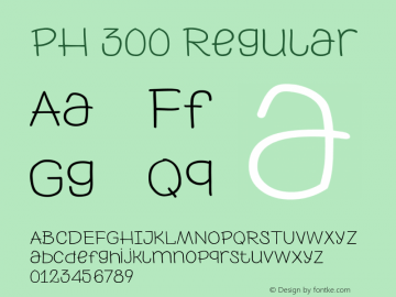 PH 300 Regular Version 1.000;PS 001.000;hotconv 1.0.70;makeotf.lib2.5.58329;com.myfonts.easy.font-fabric.ph.300-wide.wfkit2.version.4krK Font Sample