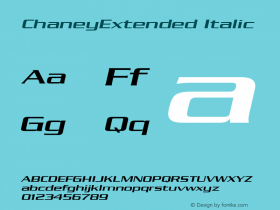 ChaneyExtended Italic Altsys Fontographer 4.1 11/1/95 Font Sample