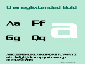 ChaneyExtended Bold Altsys Fontographer 4.1 5/26/96 Font Sample