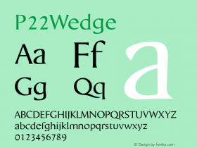 P22Wedge ☞ Version 001.003;com.myfonts.easy.ihof.p22-wedge.regular.wfkit2.version.4b3V图片样张