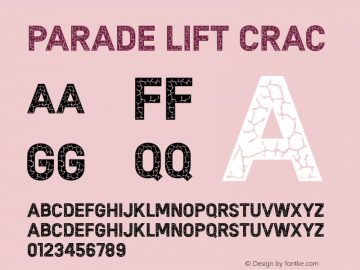 Parade LIFT字体,ParadeLIFT-Crac字体,
