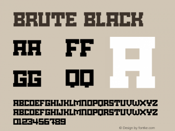 Brute Black Version 0.000;PS (version unavailable);hotconv 1.0.70;makeotf.lib2.5.58329 DEVELOPMENT Font Sample