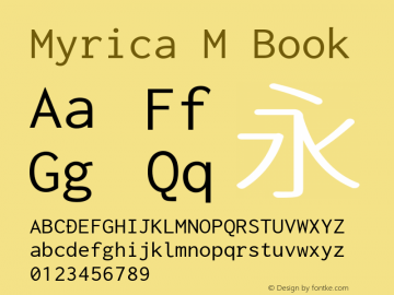 Myrica M Book Version 2.001.20141221 Font Sample