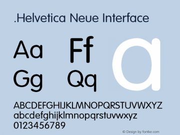 .Helvetica Neue Interface 超细体 10.0d35e1图片样张