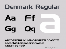 Denmark Regular Altsys Fontographer 3.5  9/25/92图片样张