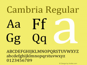 Cambria Regular Version 0.90图片样张