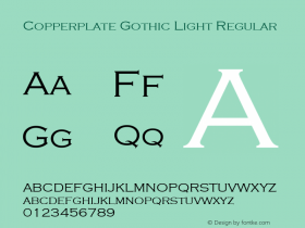 Copperplate Gothic Light Regular Version 1.51图片样张