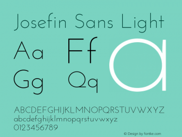 Josefin Sans Light Version 1.0 Font Sample