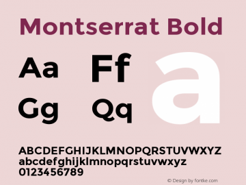Montserrat Bold Version 2.001 Font Sample
