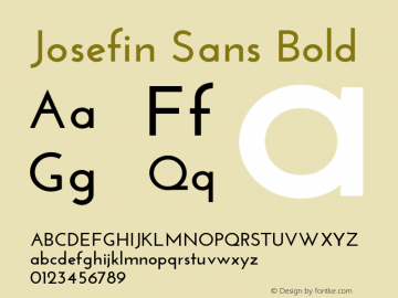 Josefin Sans Bold Version 1.0 Font Sample