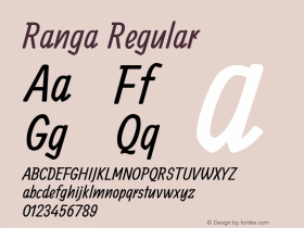 Ranga Regular Version 1.0.2 Font Sample