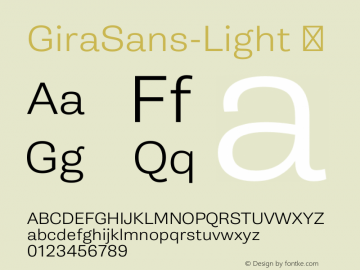 GiraSans-Light ☞ Version 1.001;PS 1.0;hotconv 1.0.70;makeotf.lib2.5.5900;com.myfonts.easy.r-type.gira-sans.light.wfkit2.version.4kz5图片样张