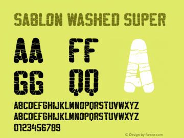 Sablon Washed Super Version 001.000 Font Sample