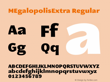 MEgalopolisExtra Regular Version 1.000 Font Sample