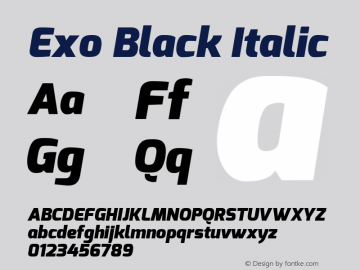 Exo Black Italic Version 1.00图片样张