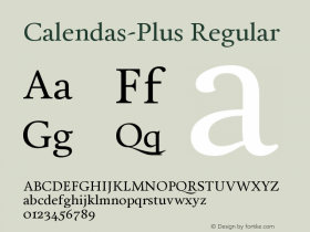 Calendas-Plus Regular Version 001.001 Font Sample