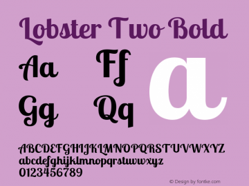 Lobster Two Bold Version 1.006 Font Sample
