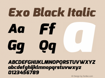 Exo Black Italic Version 1.00图片样张