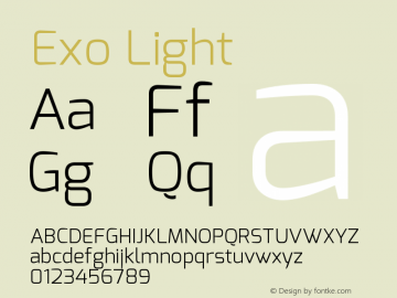 Exo Light Version 1.00 Font Sample
