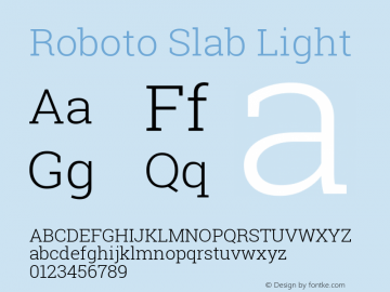 Roboto Slab Light Version 1.100262; 2013; ttfautohint (v0.94) -l 8 -r 50 -G 200 -x 14 -w 