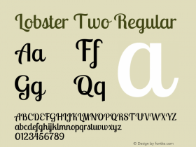 Lobster Two Regular Version 1.006 Font Sample