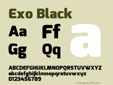 Exo Black Version 1.00 Font Sample